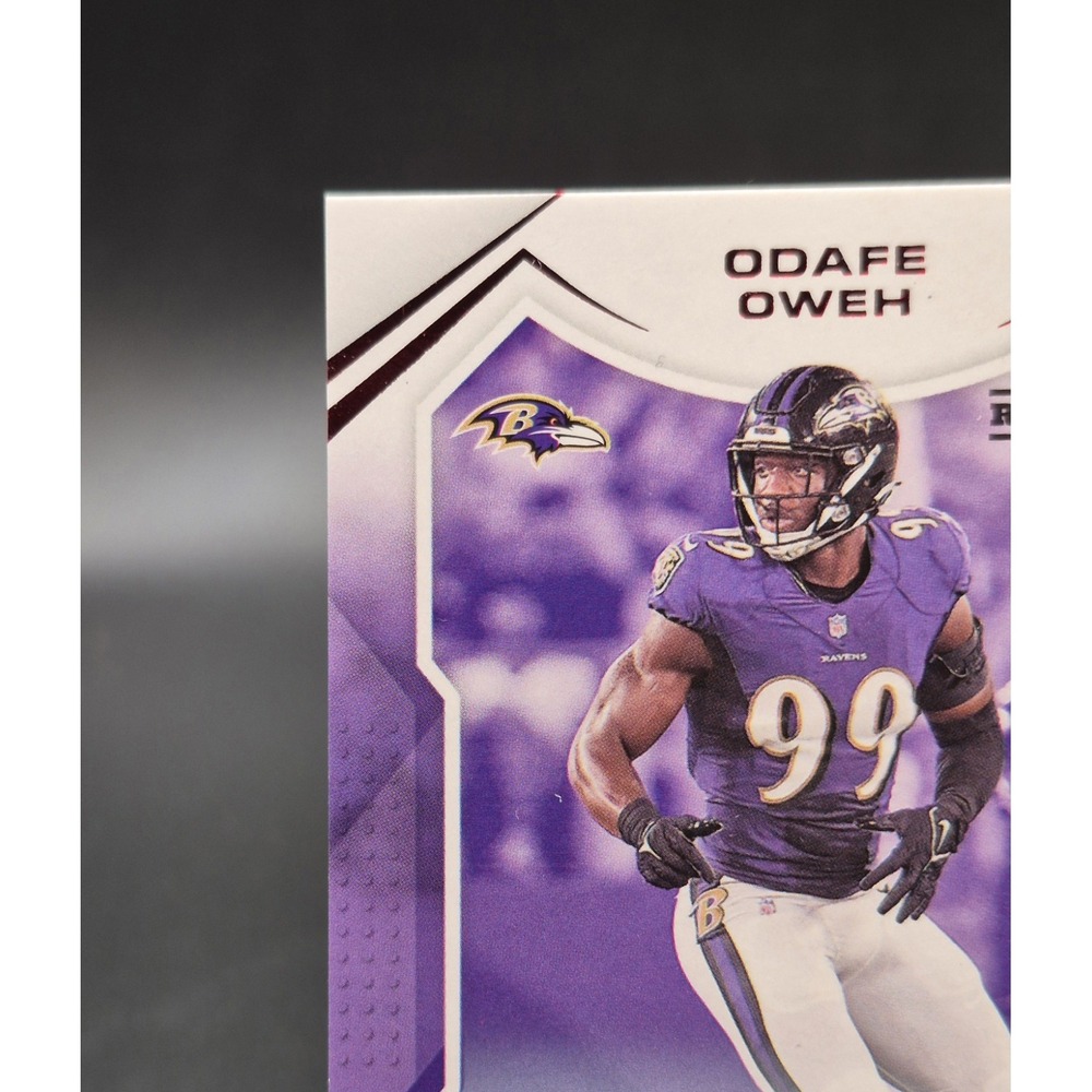2021 Panini Playoff Odafe Oweh #255 Red Zone Autograph (RC) Baltimore Ravens - Picture 3 of 10